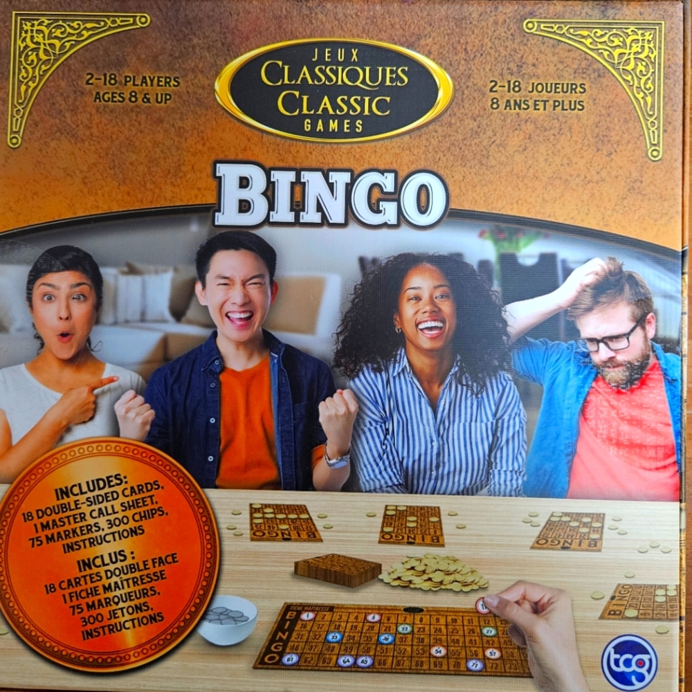 New In Box JEUX Classiques Classic Games Bingo 2-18 Players, Ages 8 & Up